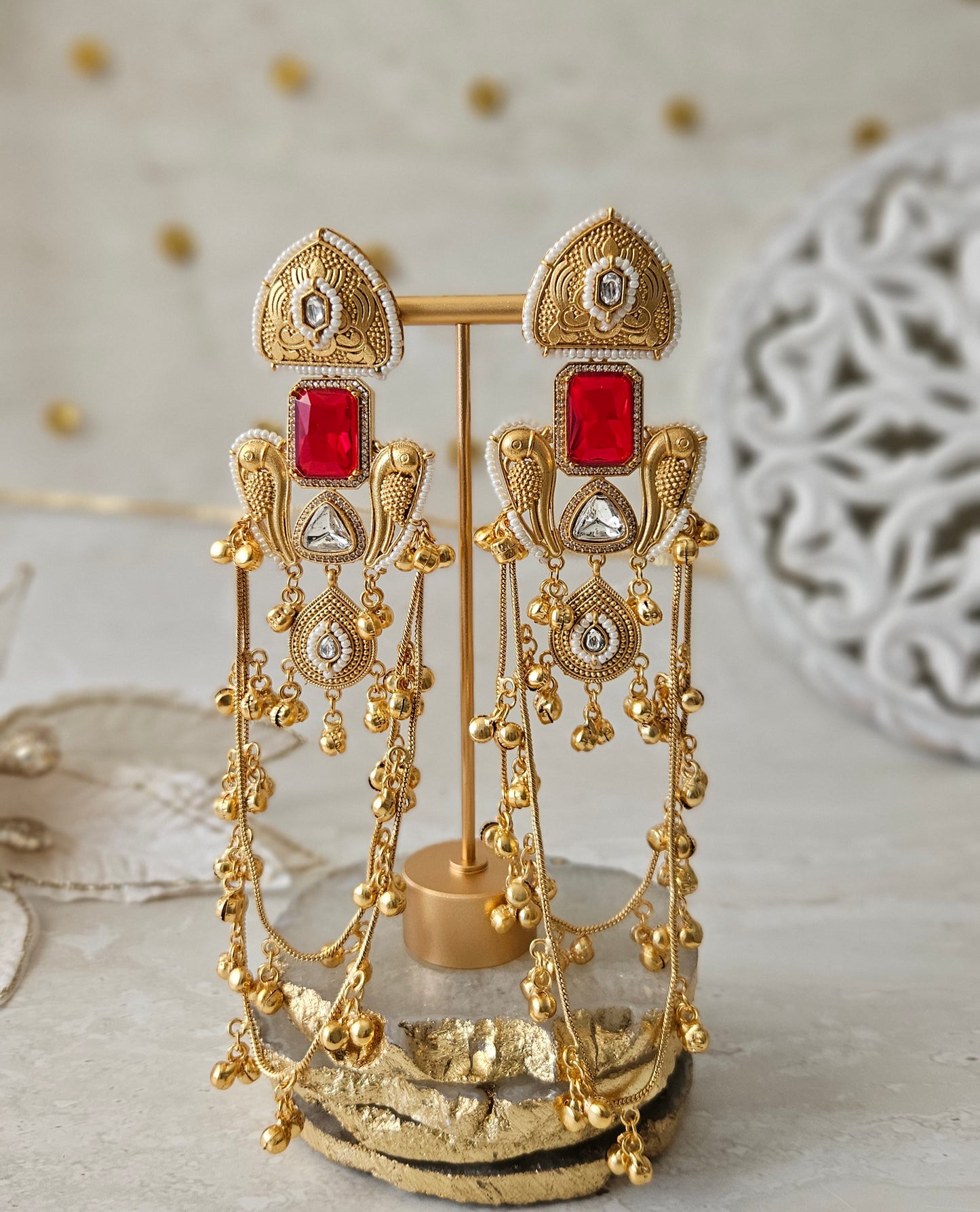 Roza earrings - Red