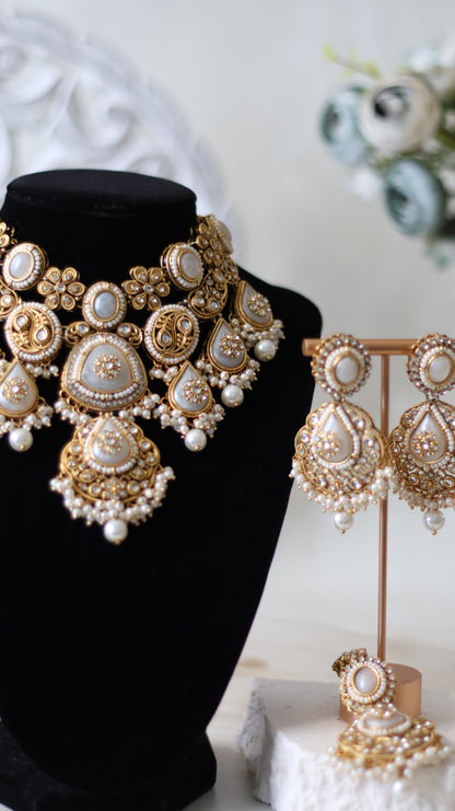 Jannat necklace set - White