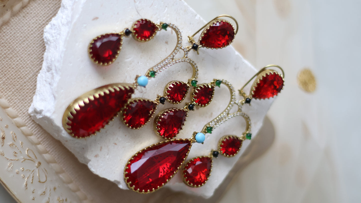 Ina earrings - Red