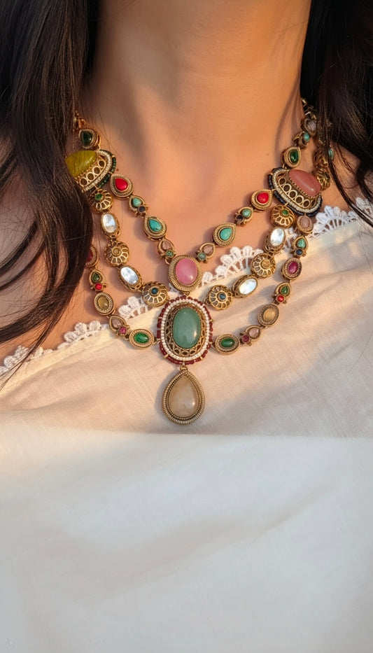 Bella necklace set - Yellow