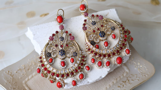 Yasmin earrings - Red/Maroon