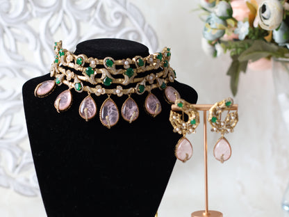 Wafa Necklace set - Pink