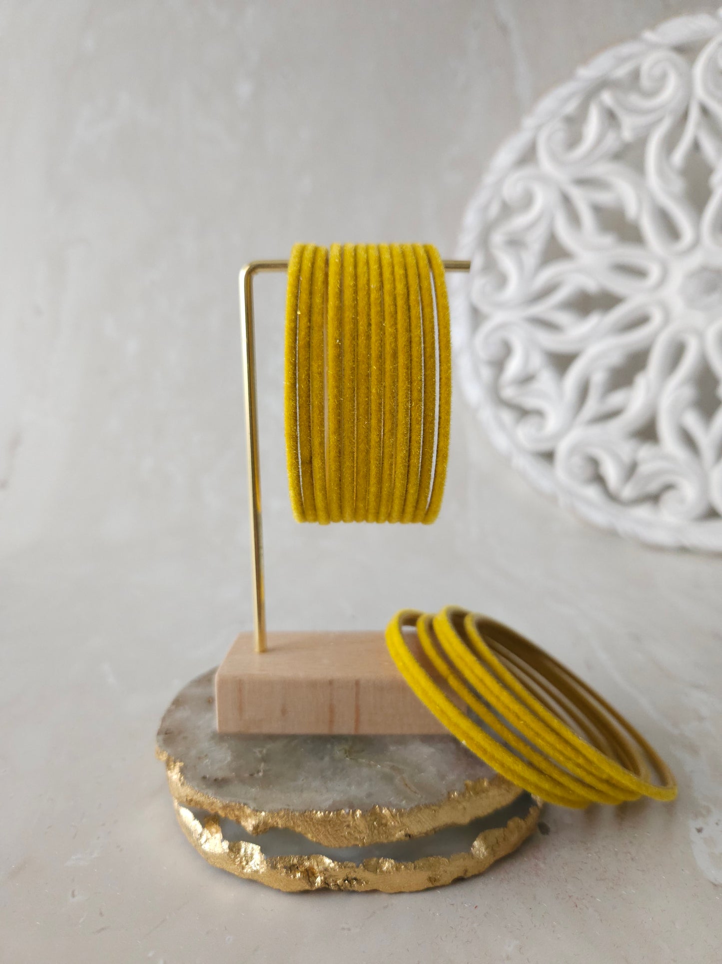 Bangles - Mustard velvet