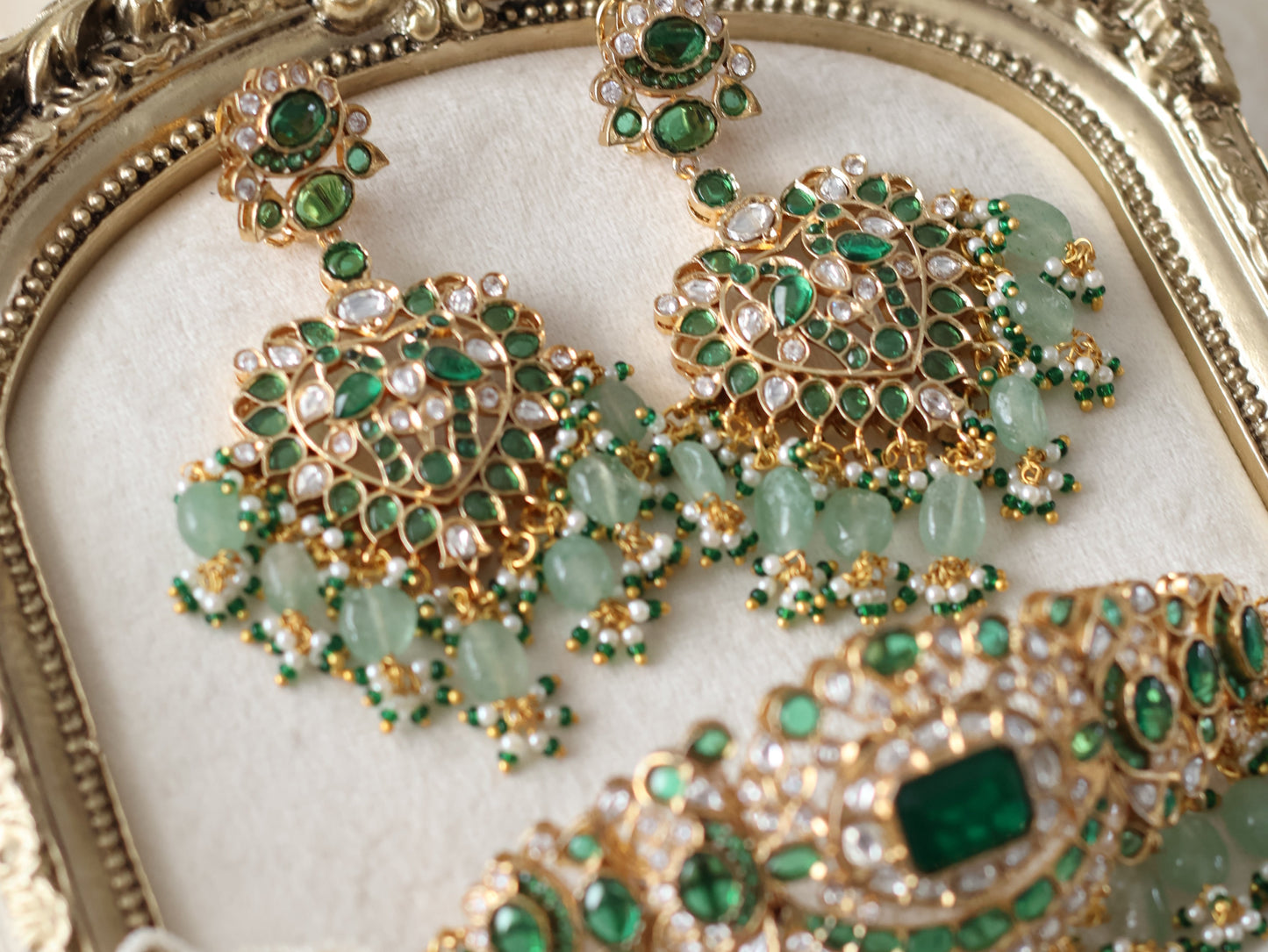 Radhika necklace set - Emerald