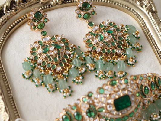 Radhika necklace set - Emerald