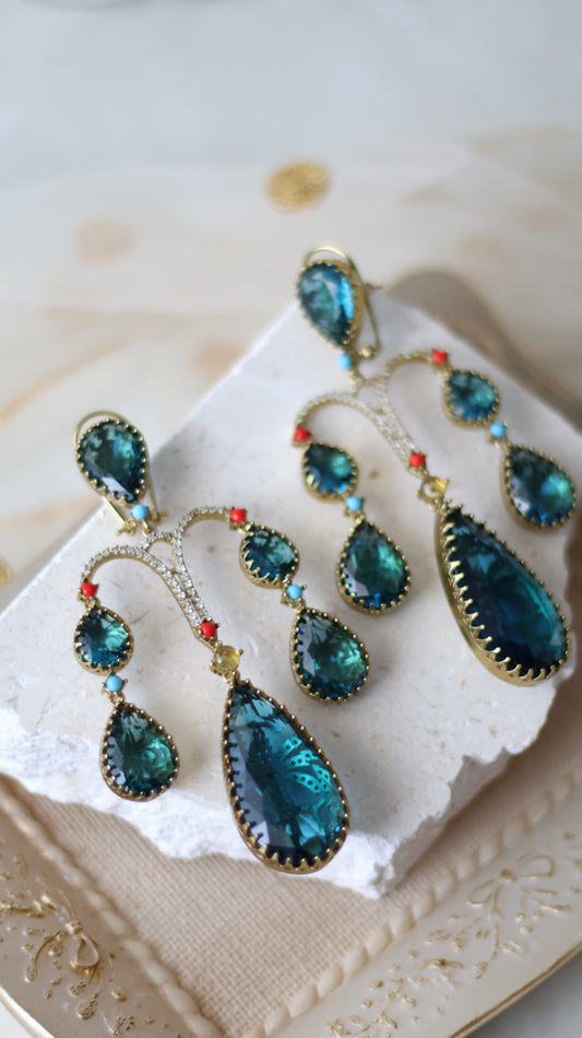 Ina earrings - Teal