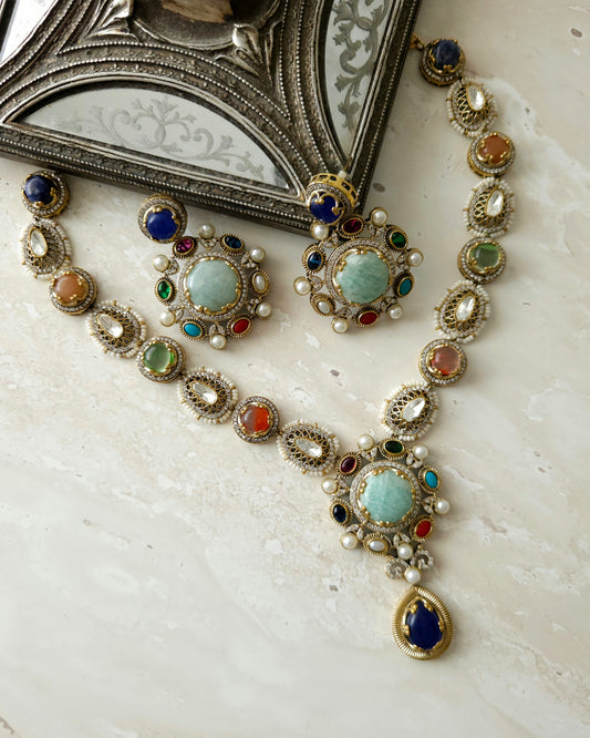 Noorika necklace set - Mint