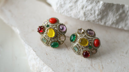 Amber studs - Yellow