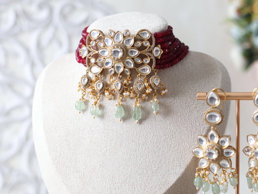 Aparna Necklace set - Ruby