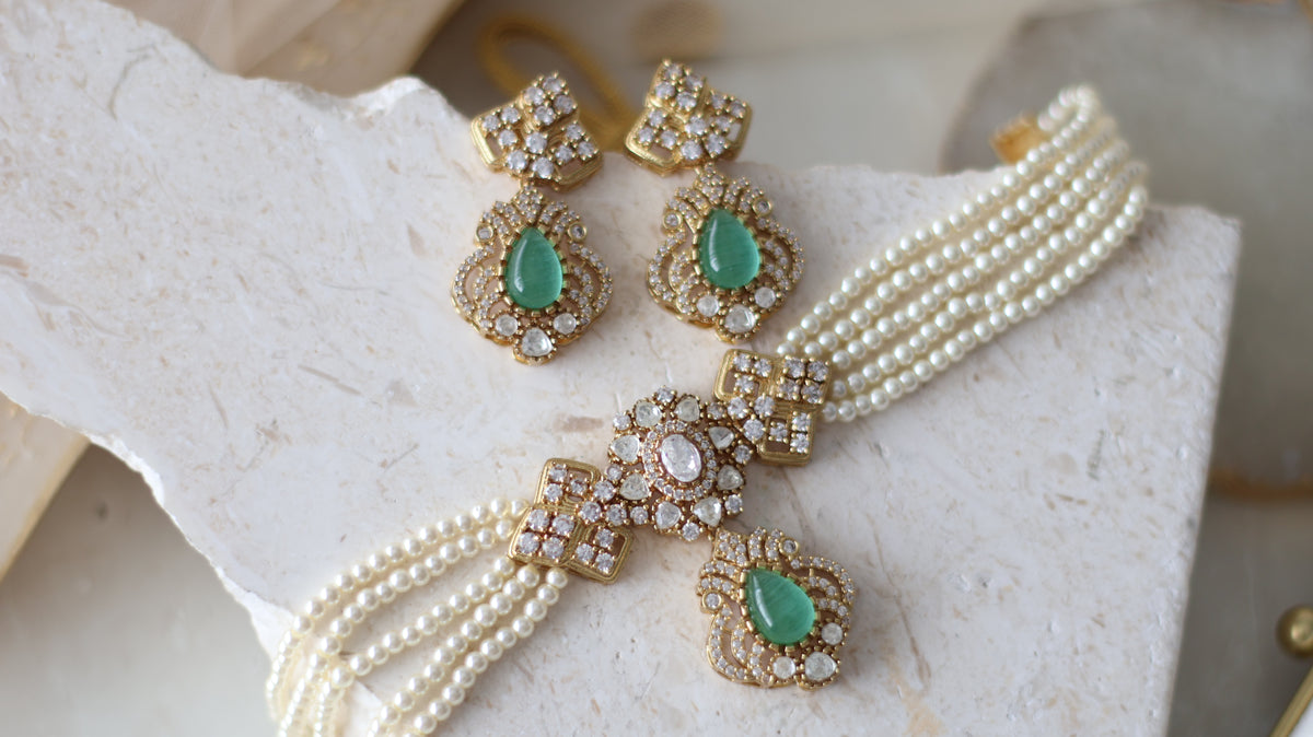Arabella necklace set - Aqua