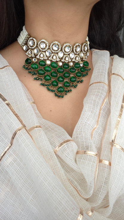 Aamna necklace set - Ruby