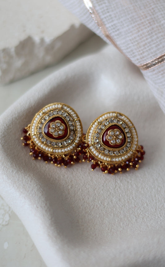 Himani studs - Maroon
