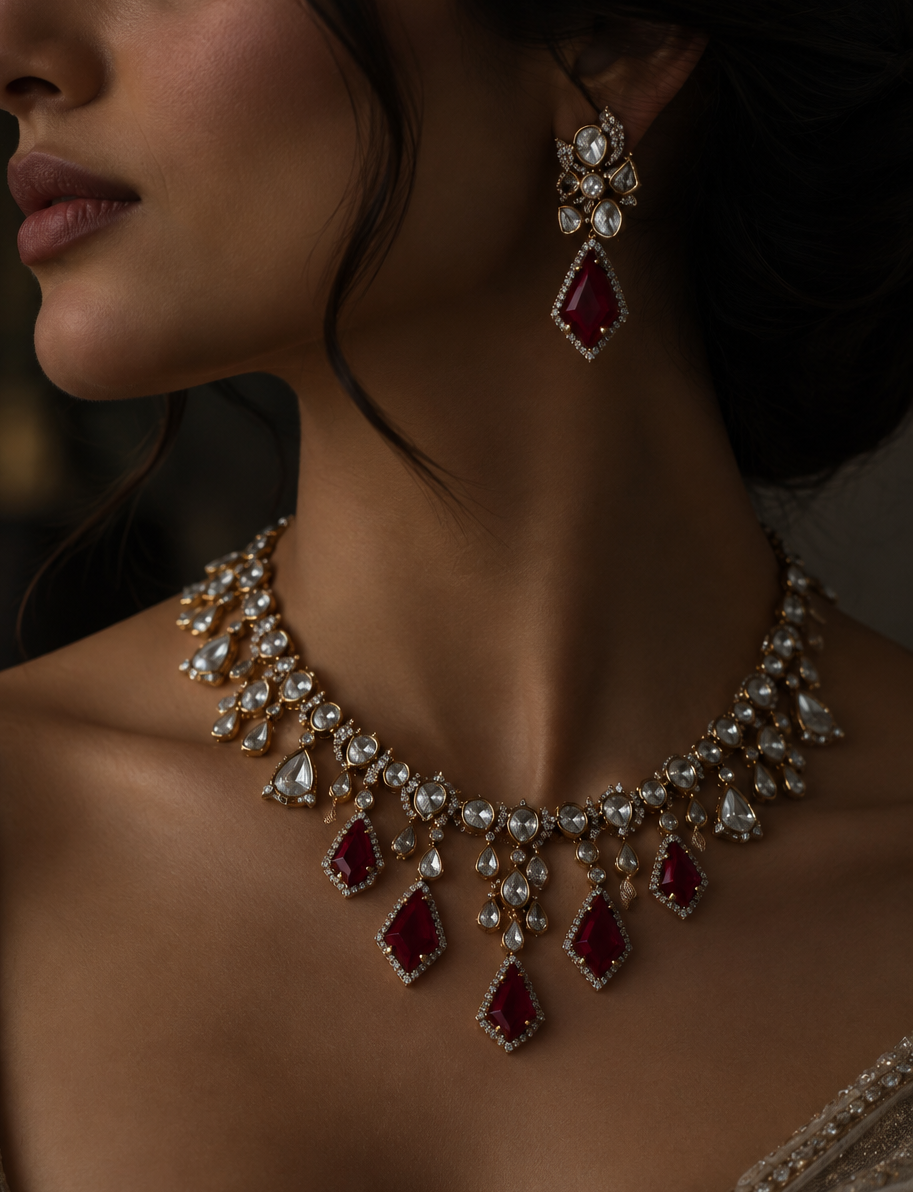 Fareen necklace set - Pink