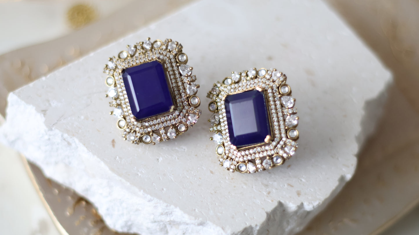 Sana studs - Navy blue