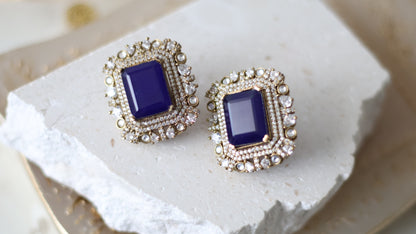 Sana studs - Navy blue