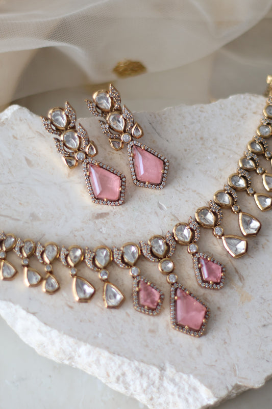 Fareen necklace set - Pink