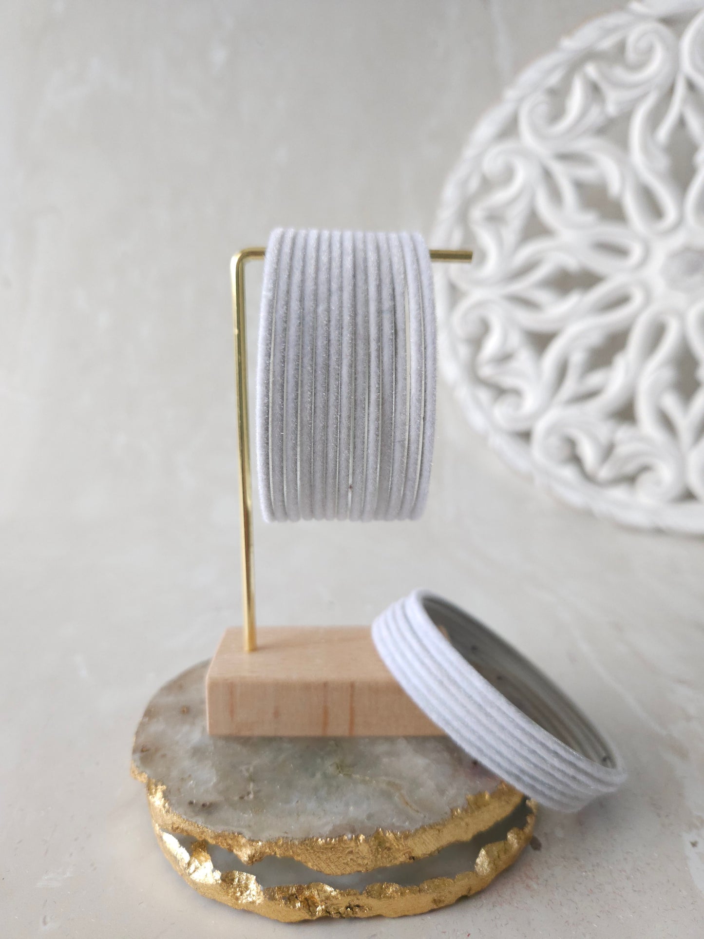 Bangles - White velvet