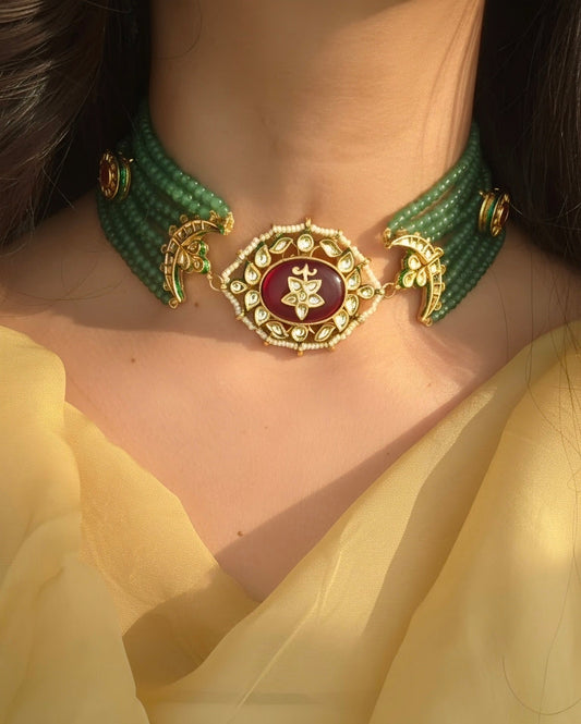 Nimrat necklace set - Ruby