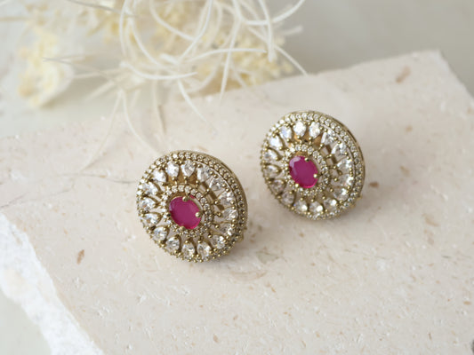 Aria studs - Ruby