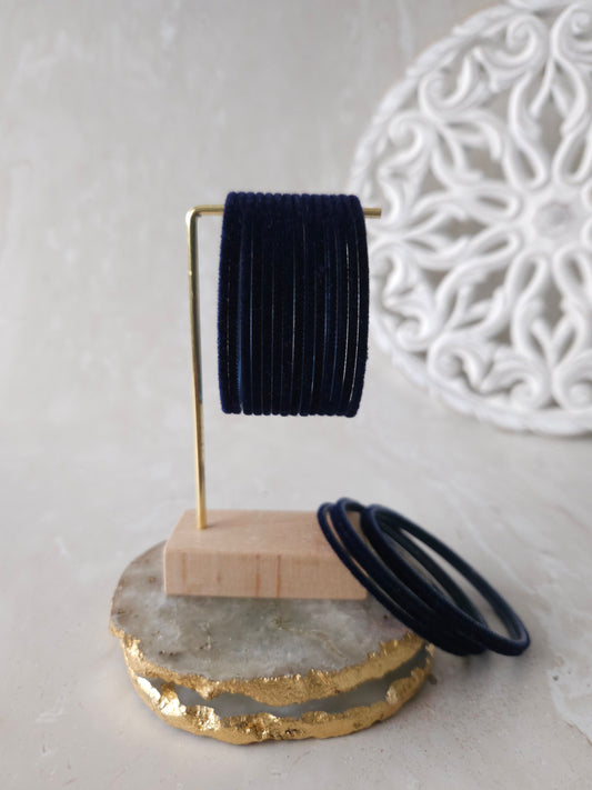 Bangles - Navy velvet